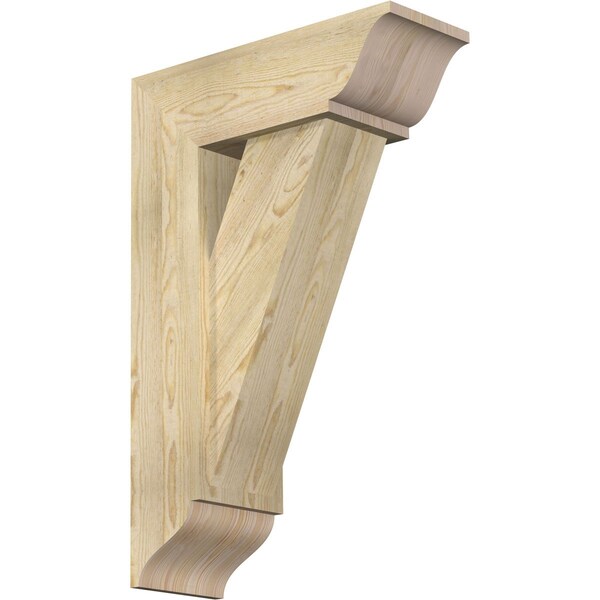 Ekena Millwork Traditional Traditional Rough Sawn Bracket w/ Offset Brace, Douglas Fir, 8"W x 22"D x 34"H BKT0806X22X34TRA01RDF - main